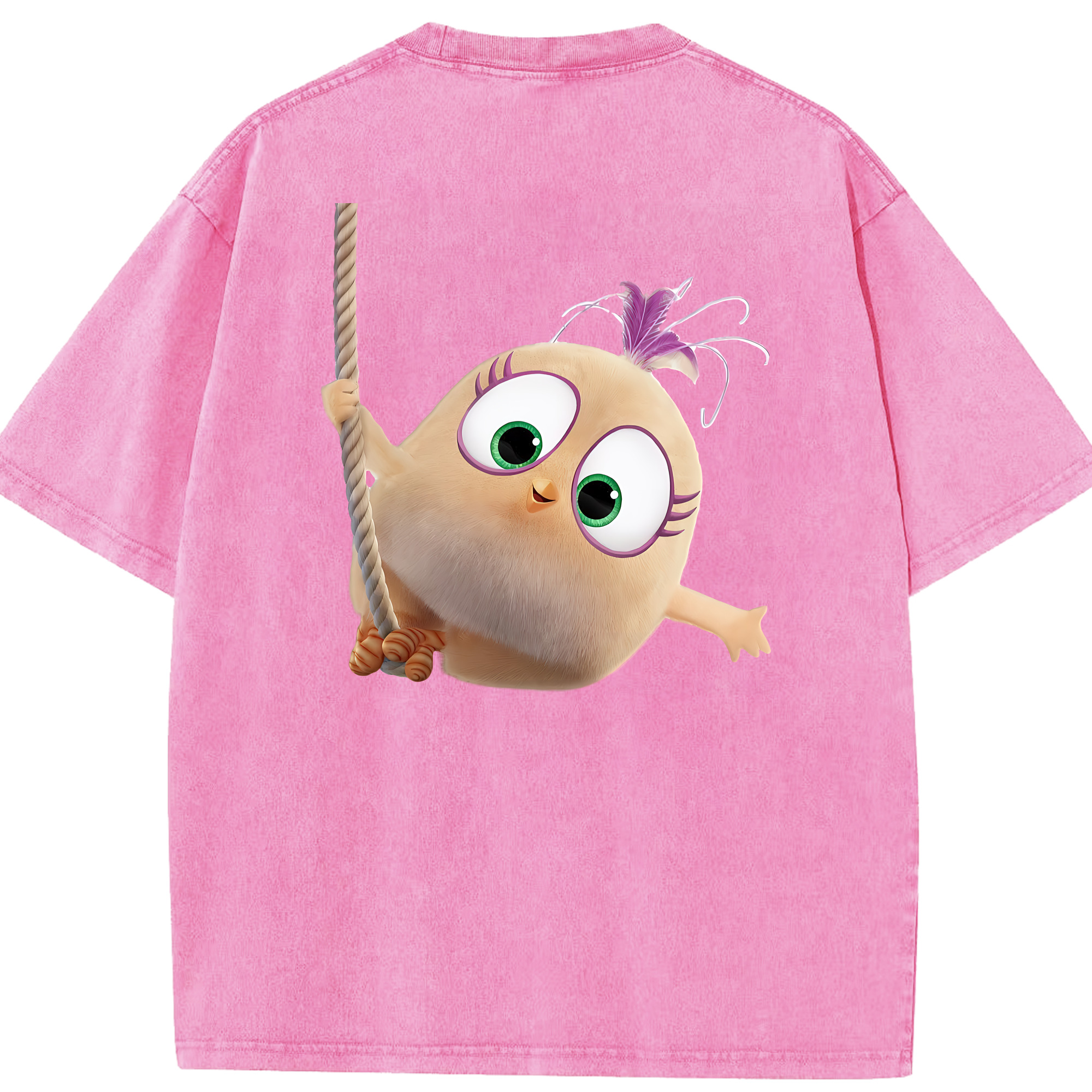 （画像用） Angry Birds アングリーバード 綿100% ヴィンテージ風 半袖Tシャツ（背面プリント）